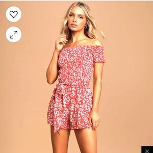 5/$10 Lulu's FLORAL PRINT HALTER ROMPER L